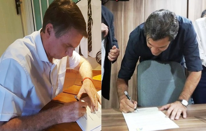Haddad e Bolsonaro assinam termo de compromisso em favor da liberdade de expressão e de imprensa