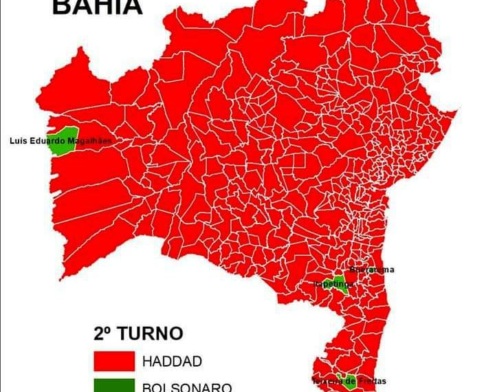 Bahia: dos 417 municípios, Bolsonaro venceu em apenas quatro