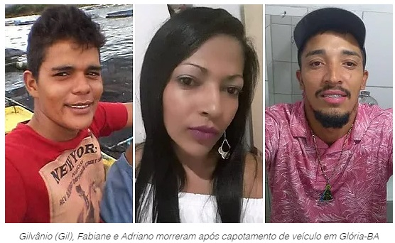 Outras duas vítimas do acidente que matou valentense em Gloria-BA não resistiram