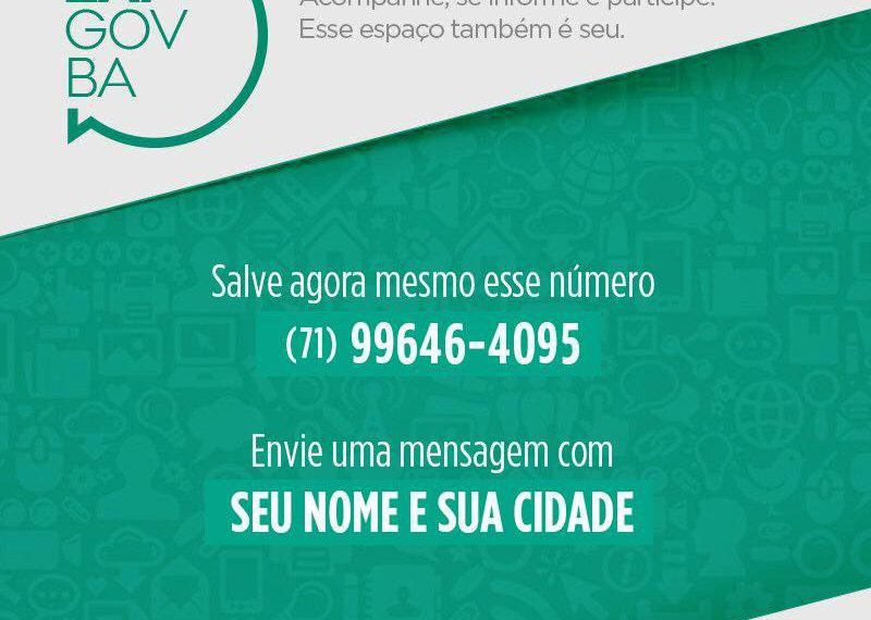Governo do Estado lança WhatsApp para divulgar informações e aperfeiçoar transparência e interação com o cidadão