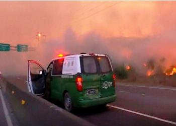 Incêndio atinge um dos principais pontos turísticos de Santiago