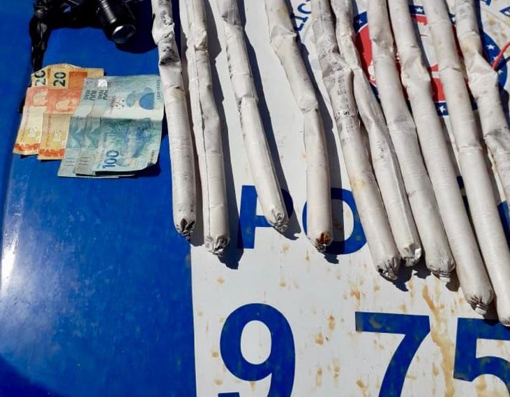 Dez bananas de dinamites apreendidas com dupla em ônibus