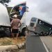 Ônibus que levava time sub-15 do Bahia bate com carreta na BR-251; motoristas morrem
