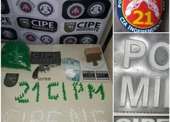 Policia apreende arma e drogas com traficantes em Cícero Dantas