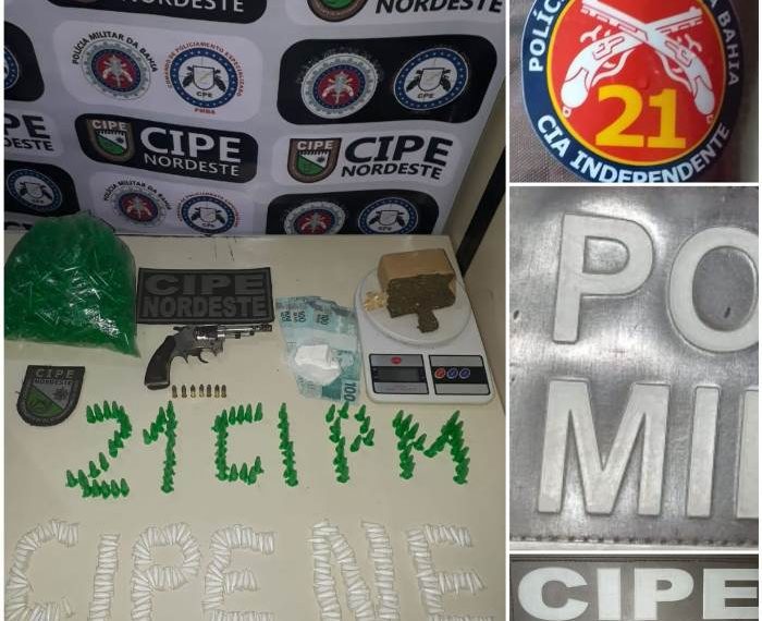 Policia apreende arma e drogas com traficantes em Cícero Dantas