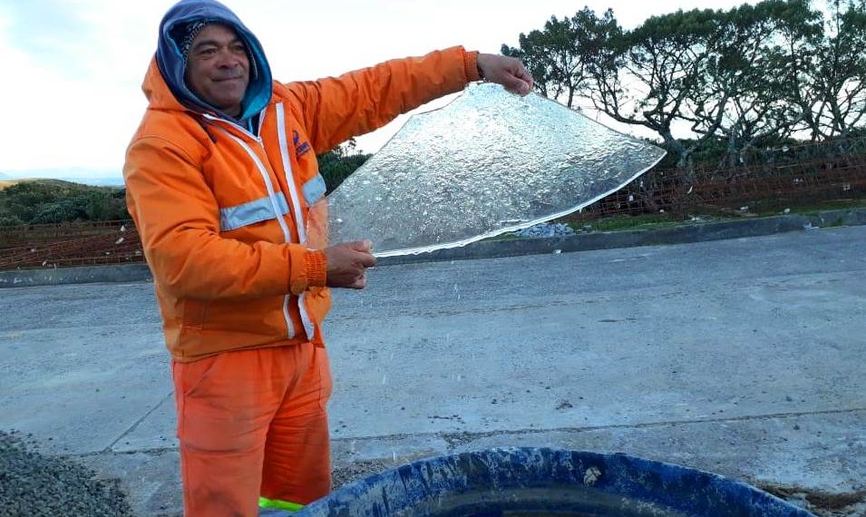 Operário natural de Barrocas relata baixíssima temperatura em Santa Catarina