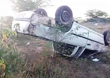 Capotamento deixa um morto e outro ferido em Caldas do Jorro