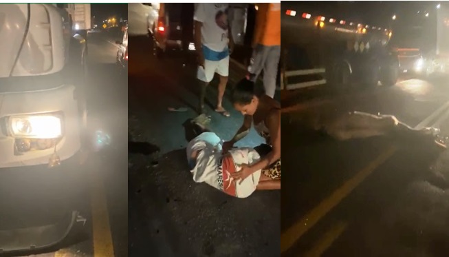 Acidente envolvendo carros, moto e cavalo deixa uma pessoa morta e duas feridas na BR 116/Norte