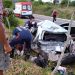 Mulher morre e outras duas pessoas ficam feridas após carro ser atingido na traseira por caminhão