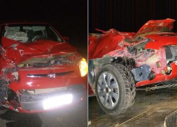 Airbag pode ter salvado casal de idosos que viajava em carro que colidiu em boi na BA 417