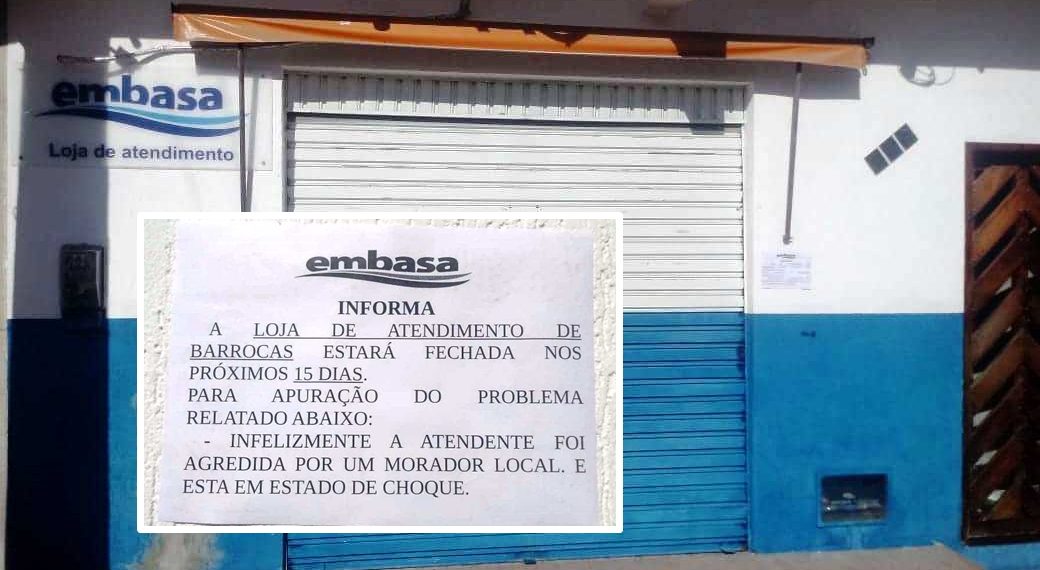 Escritório da Embasa de Barrocas é fechado após funcionária sofrer ofensas de um cliente