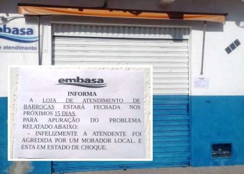 Escritório da Embasa de Barrocas é fechado após funcionária sofrer ofensas de um cliente