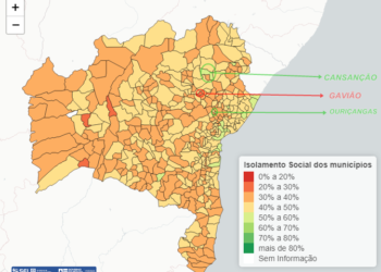 Cansanção e Ouriçangas são dois dos 16 municípios com isolamento social acima de 50%. Gavião apresenta um dos piores resultados (vídeo)