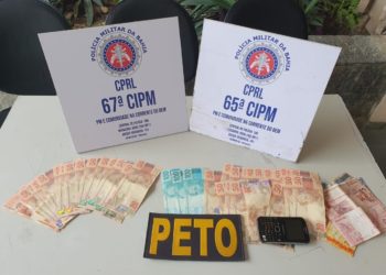 Foragido é flagrado com R$ 2,5 mil em notas falsas