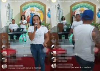Indivíduo invade igreja em plena Live e destrói imagem de santa (atualizada às 16h54)