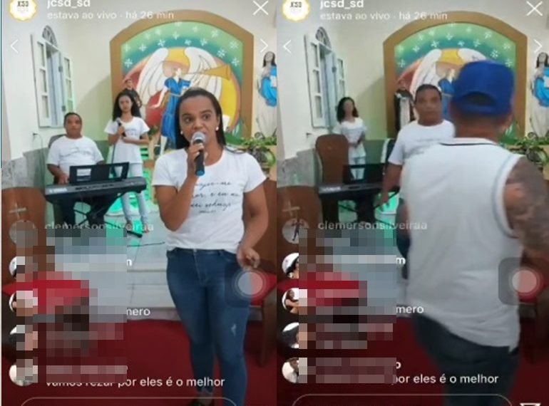 Indivíduo invade igreja em plena Live e destrói imagem de santa (atualizada às 16h54)