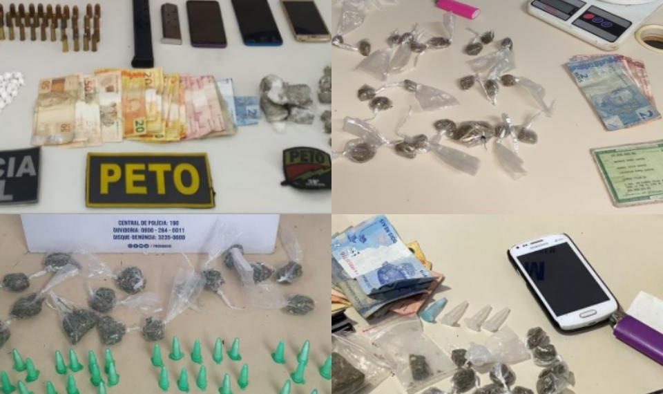 Vinte traficantes e 900 porções de drogas localizados em 24h