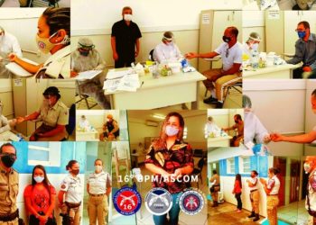 Policiais do 16° Batalhão de Polícia Militar realizam testes rápidos para detecção de Covid-19 em Serrinha