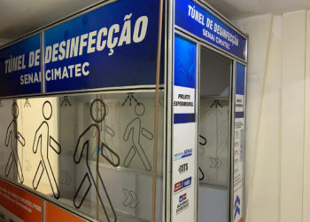 Túnel de desinfecção do Senai Cimatec é implantado no hospital Clériston Andrade em Feira de Santana