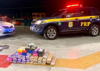 Casal é flagrado transportando maconha, cocaína e R$ 30 mil em dinheiro na BR 110
