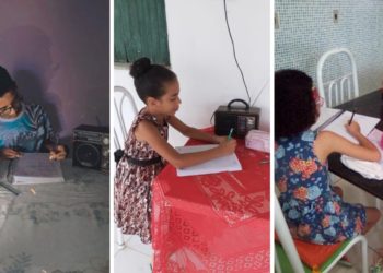 Ao pé do rádio: com internet limitada, alunos de cidade da Bahia sintonizam aula pela FM