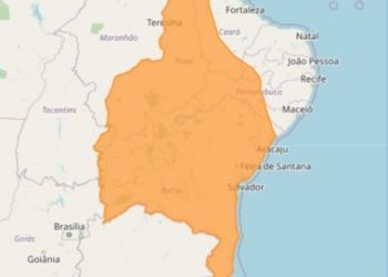 INMET emite ‘alerta laranja’ para chuvas no Estado e grande parte do Nordeste