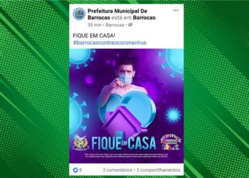 Após campanha eleitoral, Prefeitura volta a pedir para as pessoas ficarem em casa, mas em seguida apaga o post