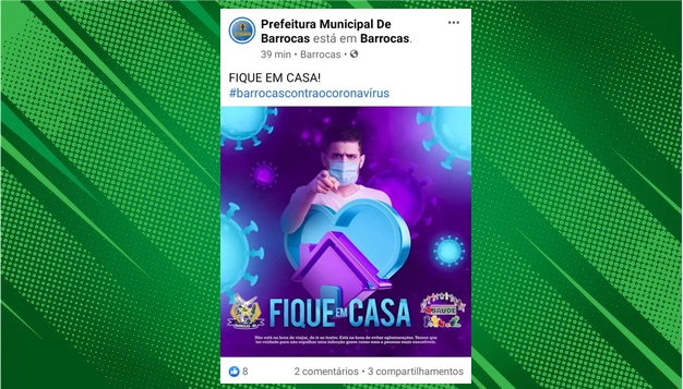 Após campanha eleitoral, Prefeitura volta a pedir para as pessoas ficarem em casa, mas em seguida apaga o post