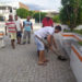 Primeiro ato do prefeito é participar de mutirão de limpeza de praça