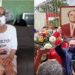 Marcelo Araújo recebe de presente um quadro com a foto do pai e ergue como troféu antes da posse