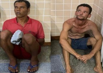 Polícia Militar apresenta dois suspeitos da morte de casal em Pé de Serra