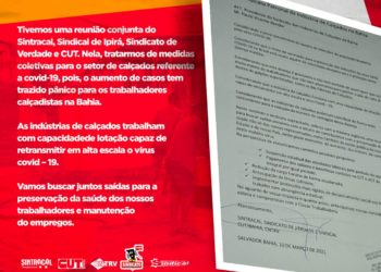 Sindicatos das Indústrias de Calçados solicita reunião com o Sindicato Patronal da mesma categoria em busca de solução para preservação da saúde dos trabalhadores