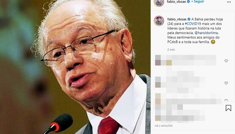 Ex-deputado federal e dirigente do PCdoB, Haroldo Lima morre em decorrência da Covid-19