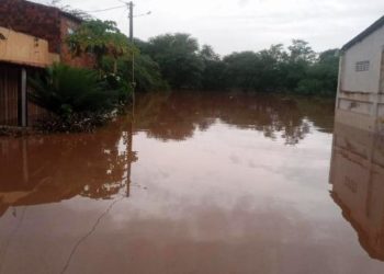 Rio Jacuípe transborda, alaga ruas e invade residências na cidade de Gavião