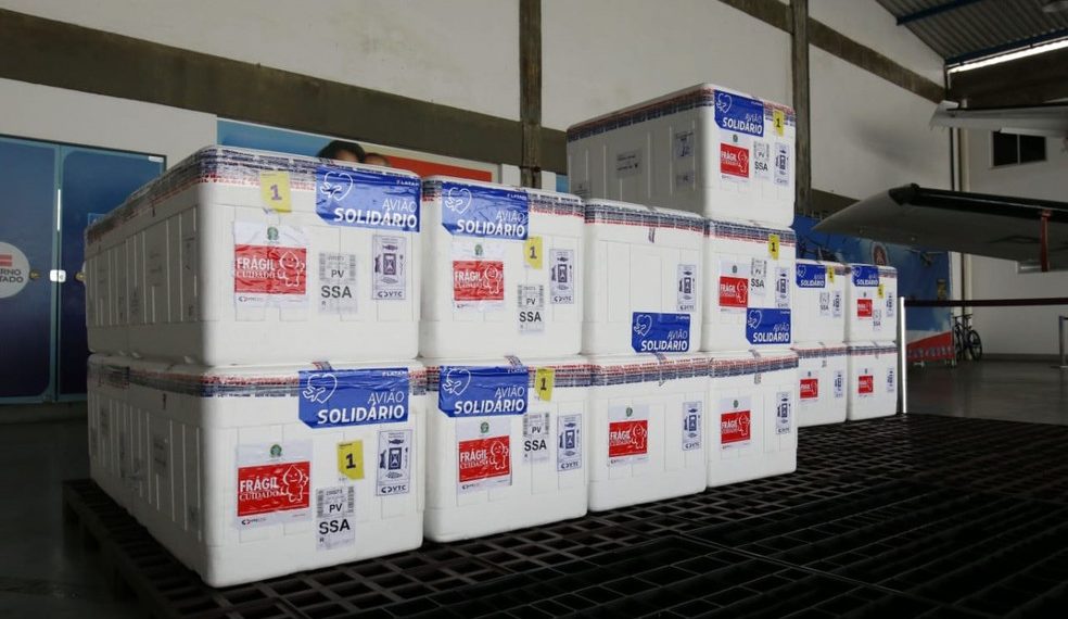 Estado recebe novo lote com mais de 280 mil doses da vacina contra a Covid-19