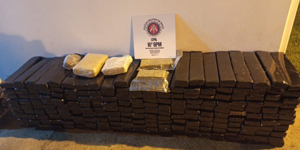 Guarnição da CETO/16° BPM Serrinha apreende 305 kg de maconha que iriam pra Pernambuco