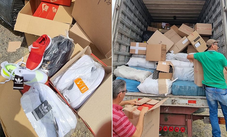 Feira de Santana: Caminhoneiro é preso com R$ 500 mil em sapatos falsificados