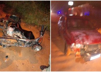 Colisão envolvendo carro e moto deixa dois feridos na BR 349