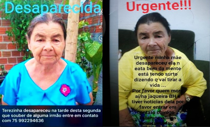Coité – Familiares procuram idosa desaparecida desde segunda-feira (8)