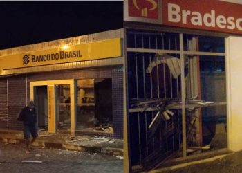 Bandidos explodem agências do Bando do Brasil e Bradesco de Crisópolis (vídeo)