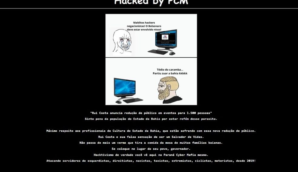 Novo ataque hacker atinge portal de cultura do governo da Bahia