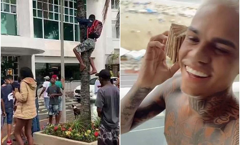 RJ – Hóspede joga notas de R$ 50 e R$ 100 da varanda de hotel