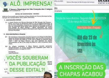 Presidente da Câmara de São Gonçalo abre edital para nova eleição da presidência sem comunicar aos vereadores e é o único inscrito