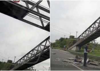 Salvador – Passarela desaba em Valéria e ao menos 3 pessoas ficam feridas