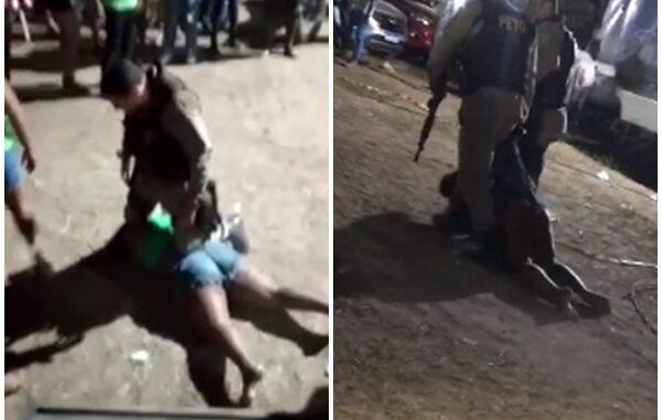 Policiais agridem e arrastam mulher em Riachão de Jacuípe