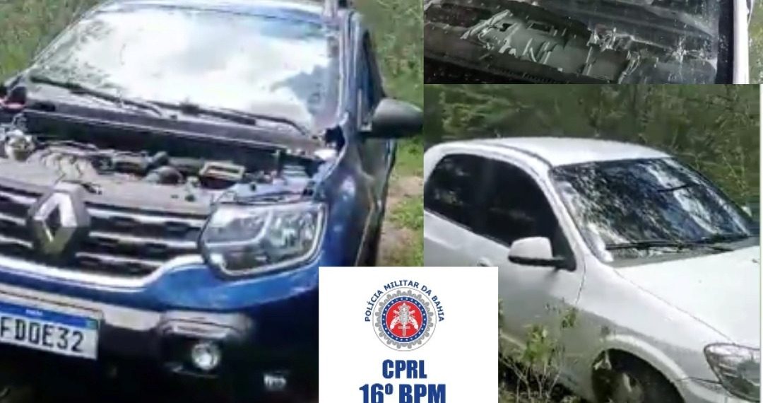 PM de Santanópolis localiza três veículos roubados quando estavam sendo desmanchados