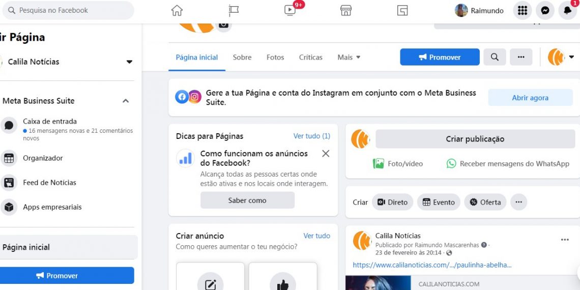 Invadida por hackear há duas semanas, Calila Notícias tem conta do Facebook recuperada