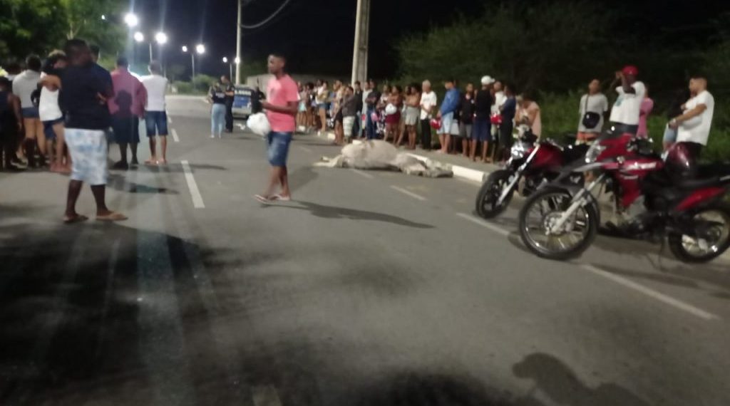 Entregador morre após colisão entre moto e cavalo em Feira de Santana