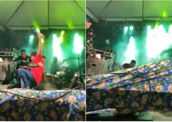 Piso de palco desaba durante show de banda de forró em Ipirá; vídeo