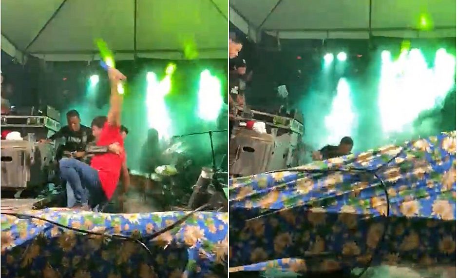 Piso de palco desaba durante show de banda de forró em Ipirá; vídeo
